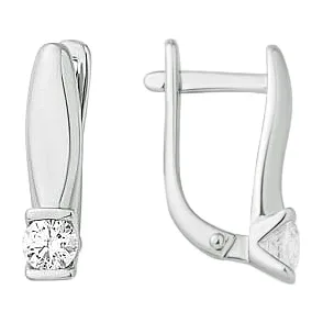 Серьги из серебра с фианитами — арт. 000-305737