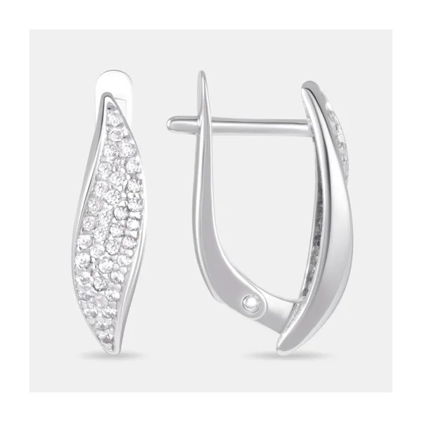 Серьги из серебра с фианитами — арт. 000-399339
