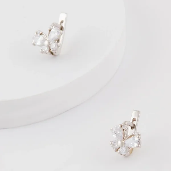 Серьги детские из серебра с фианитами — арт. 000-311251
