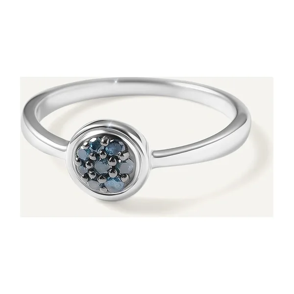 Серебряное кольцо с голубыми бриллиантами — арт. 10321-001112