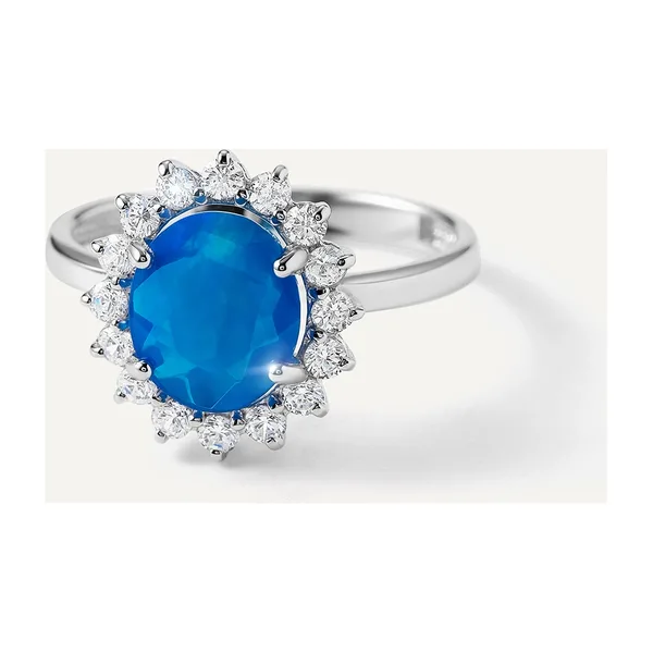 Серебряное кольцо с голубым опалом — арт. 10322-003829