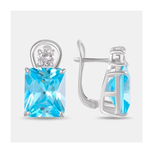 Серьги из серебра с фианитами — арт. 000-396400