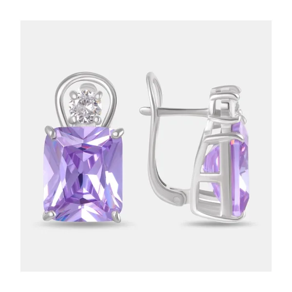 Серьги из серебра с фианитами — арт. 000-396401