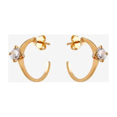Позолоченные серьги-кольца с кристаллами Rings — модель sh64jm8