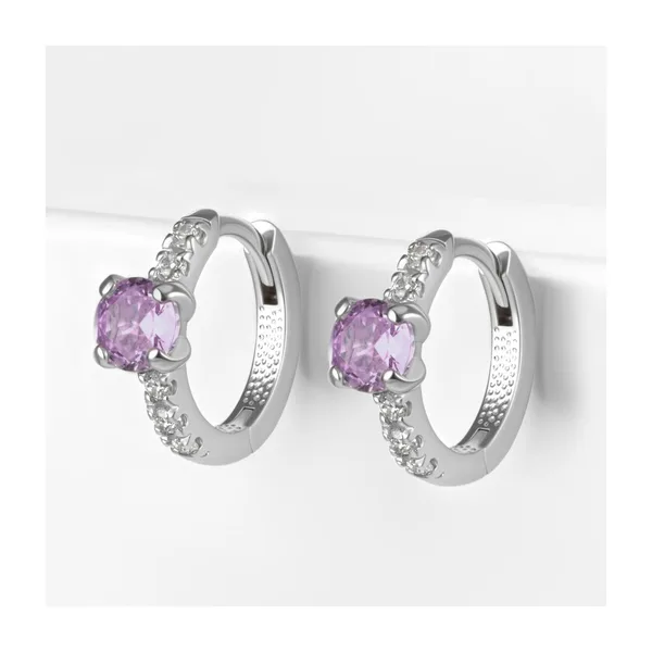 Серьги конго из серебра с фианитами — арт. 000-385910