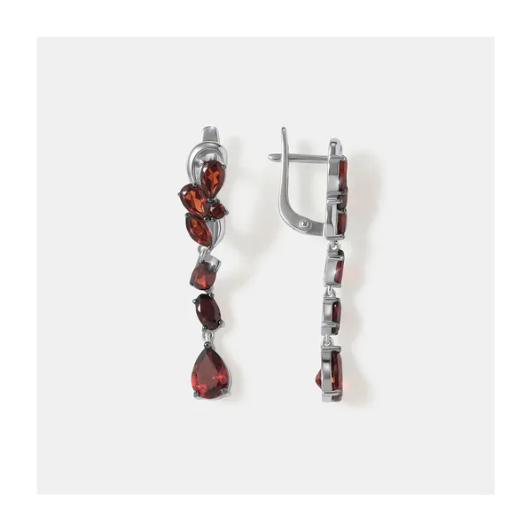 Серебряные серьги с гранатами — арт. 10522-006465