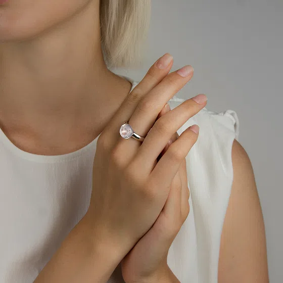 Кольцо из серебра с розовым кварцем Moonka Poison Drop — модель f372eda — фото 2