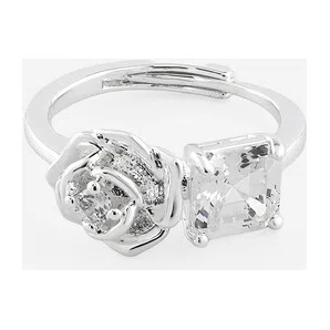 Серебристое кольцо с розой и кристаллом Herald Percy Poison Drop — модель 36bxmv5 — фото 2