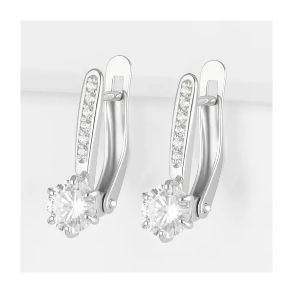Серьги из серебра с фианитами — арт. 000-397528