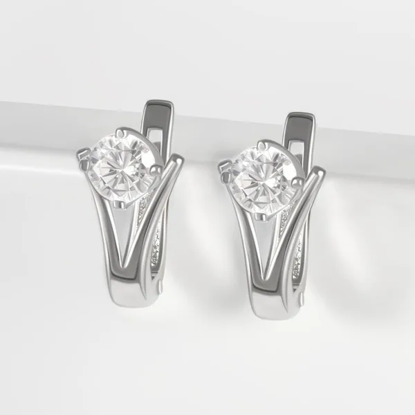 Серьги из серебра с фианитами — арт. 000-332638