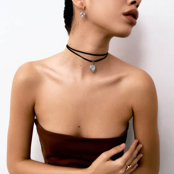 Асимметричные серьги-кликеры из серебра с фианитами AMOVA Poison Drop — модель bq3yga1 — фото 3