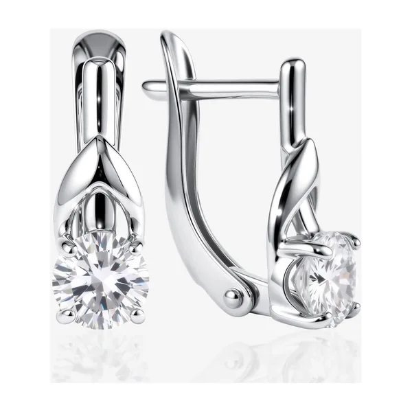 Серьги из серебра с фианитами — арт. 000-400393