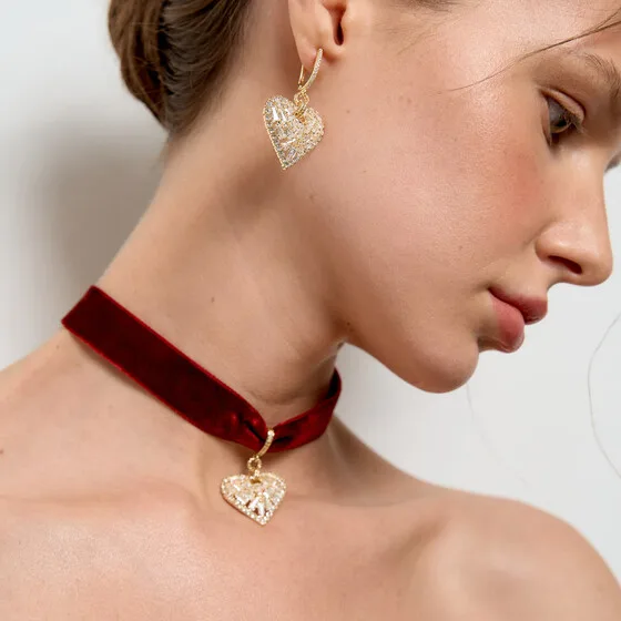 Золотистые серьги с фианитами Flirt — модель d6pdmm5