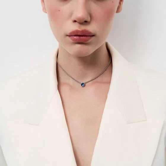 Серебристое колье с подвеской-кристаллом Herald Percy Poison Drop — модель g50c9bt — фото 2