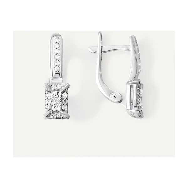 Серьги из белого золота с бриллиантами — арт. 10511-001114