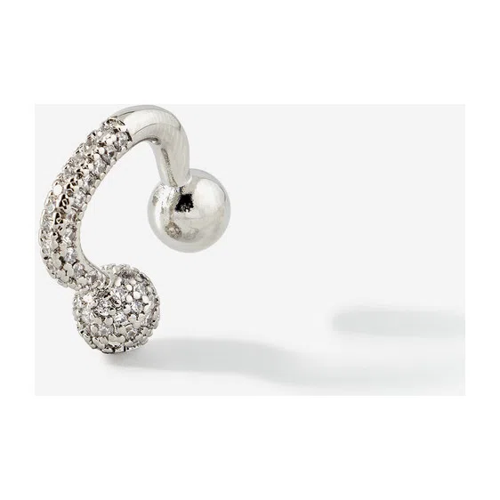 Серебристый кафф с шариками и кристаллами Herald Percy Poison Drop — модель 48rbtif — фото 3