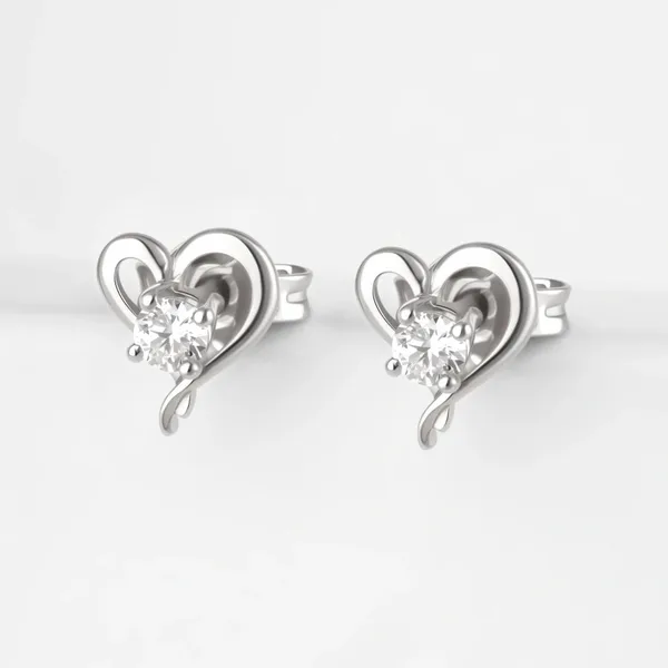 Серьги гвоздики из серебра с фианитами — арт. 000-385358