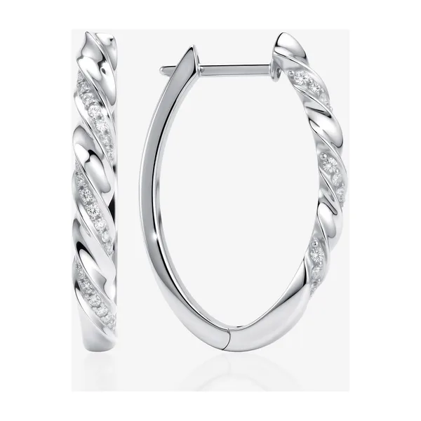 Серьги из белого золота с фианитами — арт. 000-407290