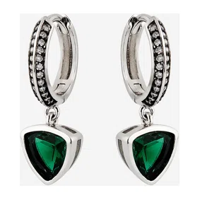 Серьги из серебра с зелеными фианитами R!VER Poison Drop — модель pffu5iy — фото 2