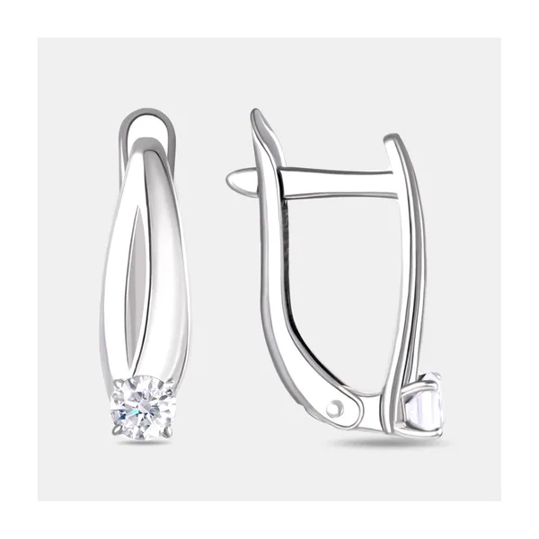 Серьги из серебра с фианитами — арт. 000-383157