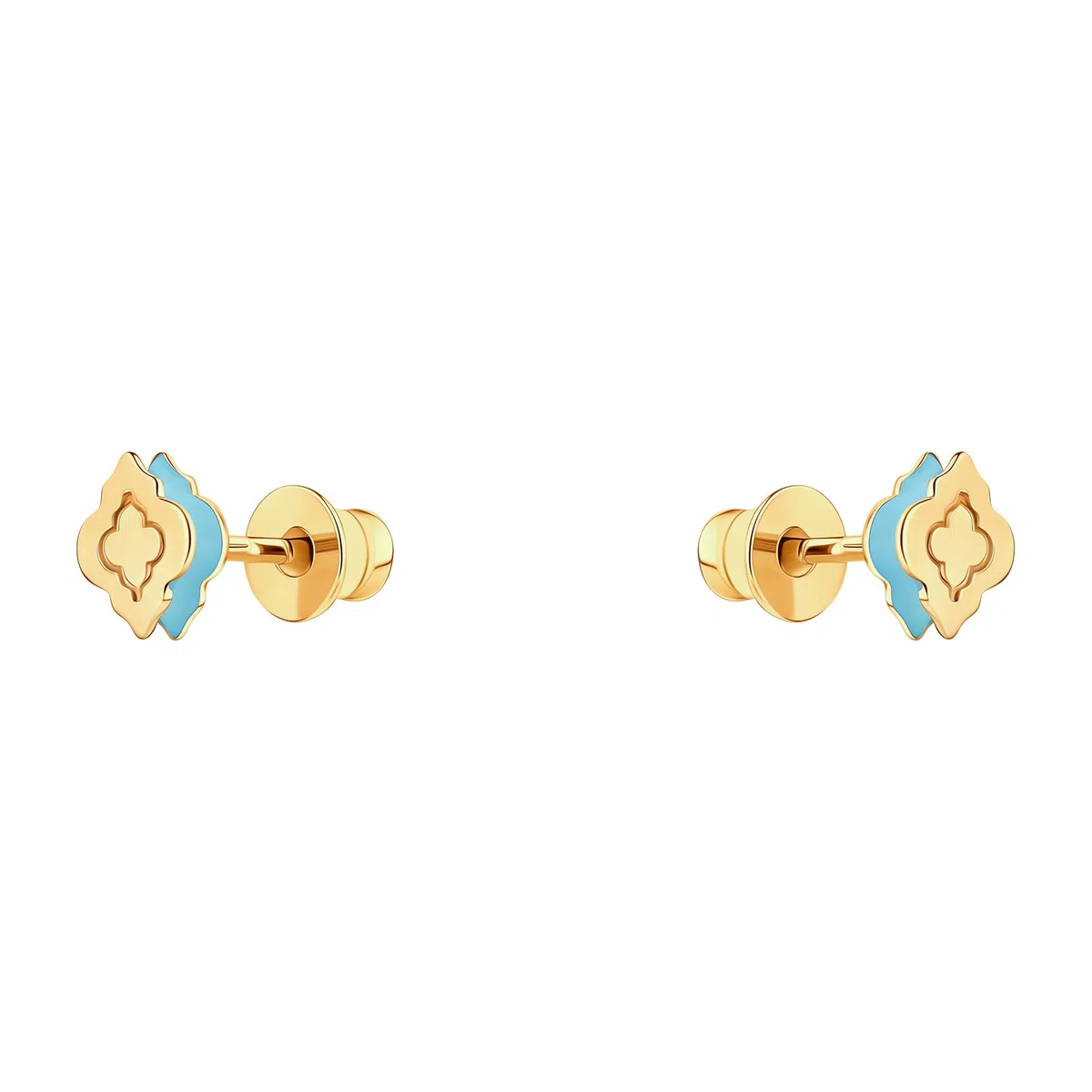 Серебряные позолоченные пусеты Марокко с бирюзовой эмалью LUTA Jewelry Poison Drop — модель zcegfe7