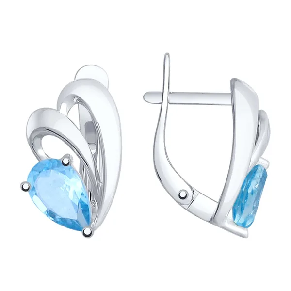 Серьги из серебра с топазами — арт. 000-325581