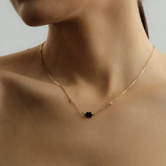 Подвеска Колье из желтого золота с гранатом и бриллиантами NIGHTSHADE RS1912 X DANIILBERG Poison Drop — модель cgz1hbf