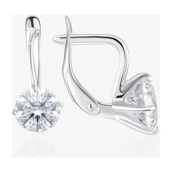 Серьги из серебра с фианитами — арт. 000-400493