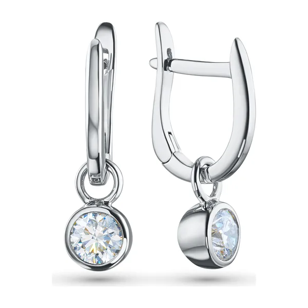 Серьги из белого золота с синтетическими алмазами — арт. э4712сг08210864