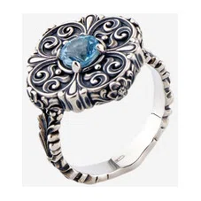 Кольцо из серебра с лондон-топазом Turquoise Water Lily Light NoBrandName Poison Drop — модель qykqujj