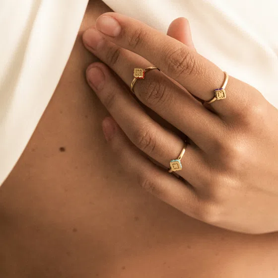 Серебряное кольцо Марокко с розовой эмалью и позолотой LUTA Jewelry Poison Drop — модель 0z77vkf — фото 2
