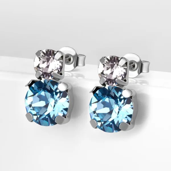 Серьги гвоздики из серебра с кристаллами Swarovski — арт. 000-390120