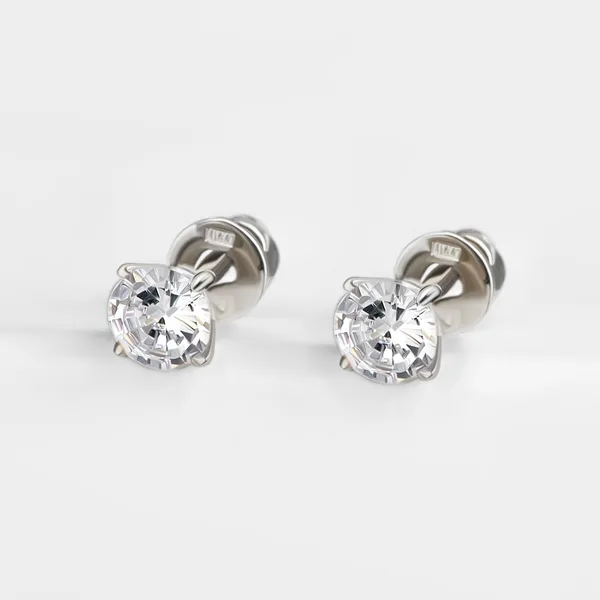 Серьги из белого золота с фианитами — арт. 000-342794