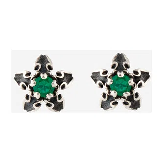 Пусеты из серебра зеленым агатом Baroque green Sparkle NoBrandName Poison Drop — модель v4u8280 — фото 3