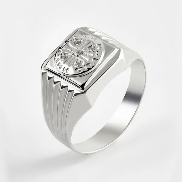 Печатка из серебра с фианитами — арт. 000-322296