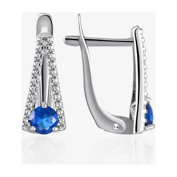 Серьги из серебра с фианитами — арт. 000-402112