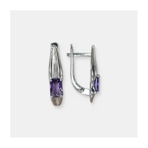 Серебряные серьги с аметистами — арт. 10522-006774