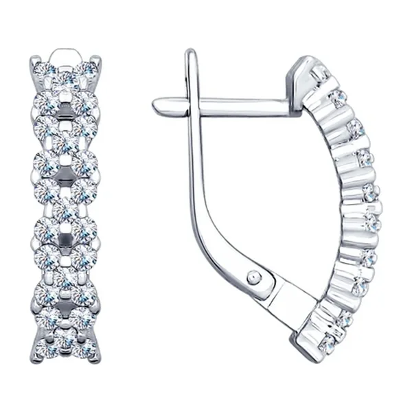 Серьги из серебра с фианитами — арт. 000-279811