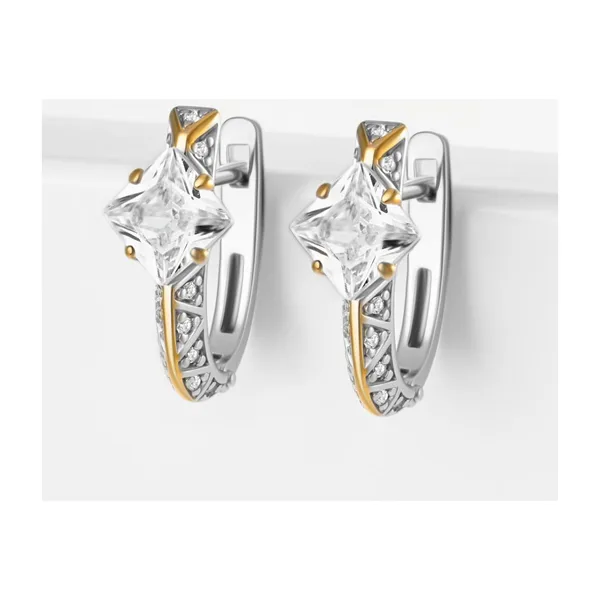 Серьги из серебра с фианитами — арт. 000-377194