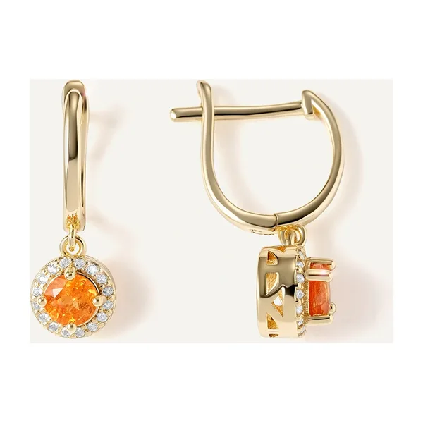 Серебряные серьги с вульфенитами — арт. 10522-003929