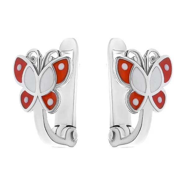 Серьги детские из серебра с эмалью — арт. 000-284320