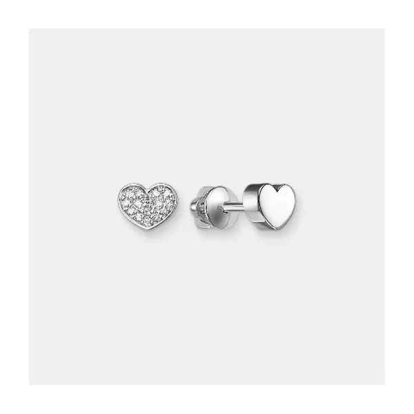 Серьги-пусеты из платины с бриллиантами «Сердца» — арт. 10531-000030