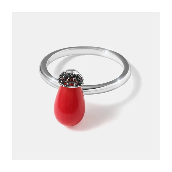Серебряное кольцо с кораллом