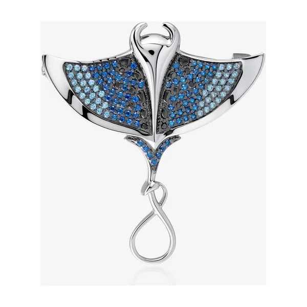 Брошь из серебра с фианитами — арт. 000-409089