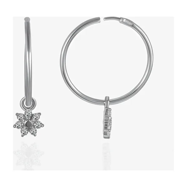 Серьги конго из серебра с фианитами — арт. 000-385501