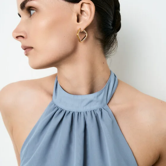 Биколорные серьги из серебра Glance — модель mh0tz0j