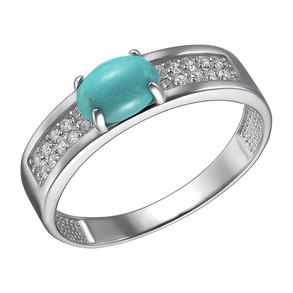 Серебряное кольцо с бирюзой — арт. 1065336