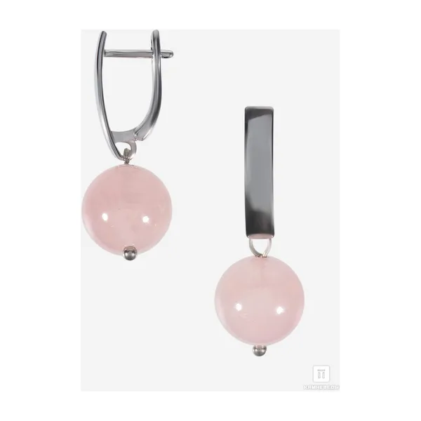 Серьги из розового кварца