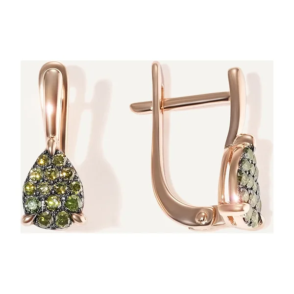 Серьги из золота с зелеными бриллиантами — арт. 10511-000973