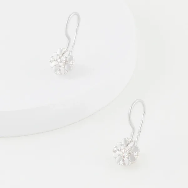 Серьги детские из серебра с фианитами — арт. 000-313305
